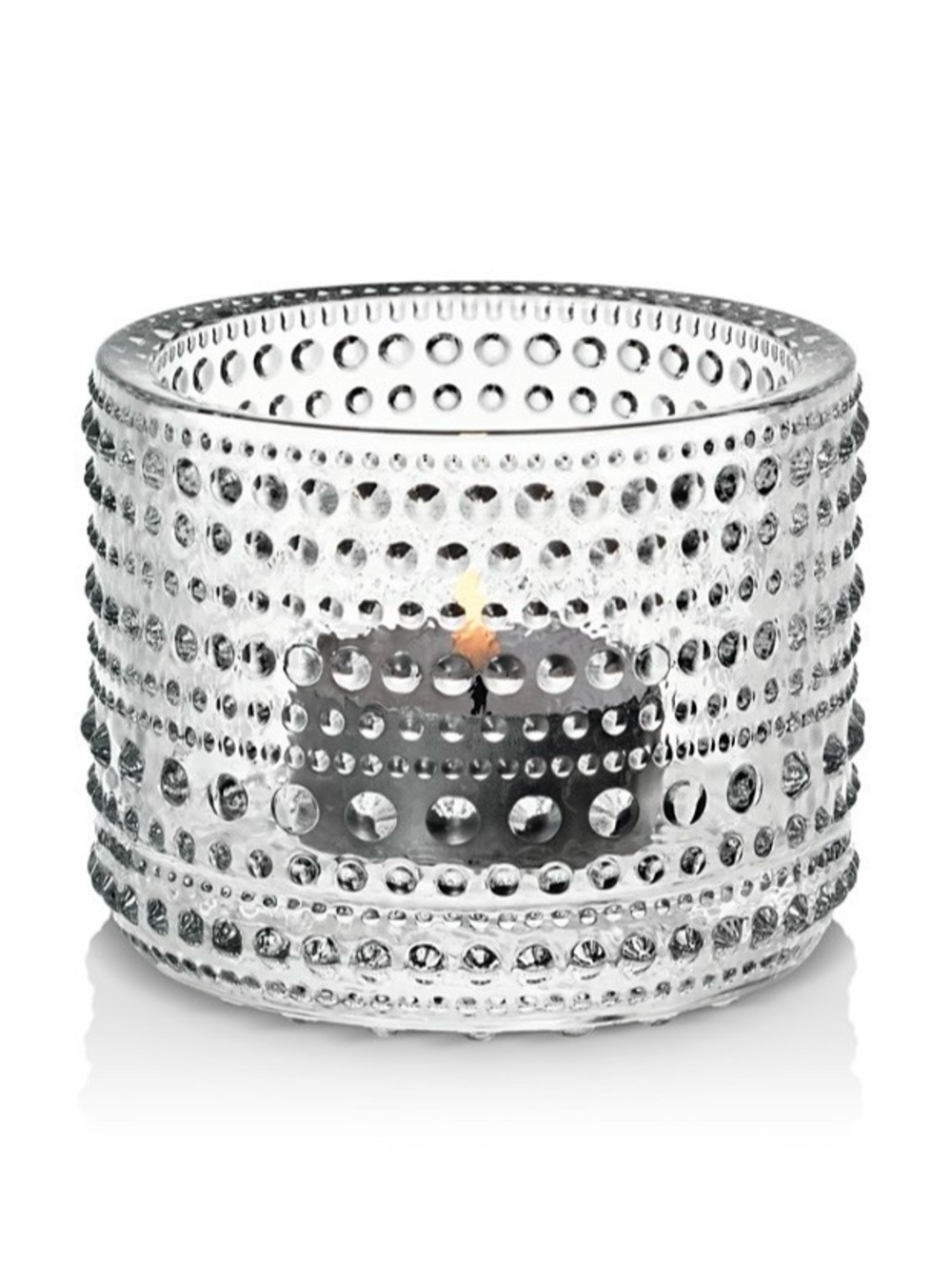 Iittala Set of 2 Candleholders Kastehelmi - Tealight Candleholder 64mm Clear NWT